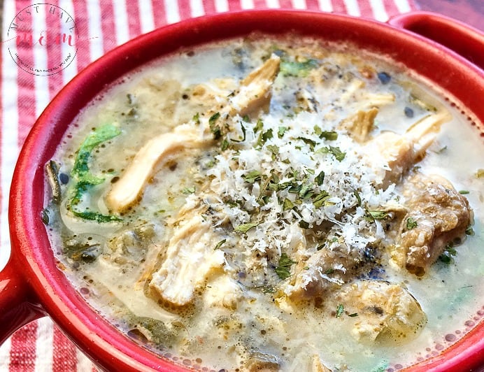 bowl of chicken florentine soup