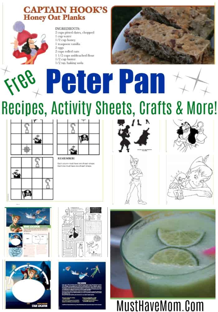 Free Peter Pan Movie Printable Activity Sheets, Recipes & More! - Must Have  Mom