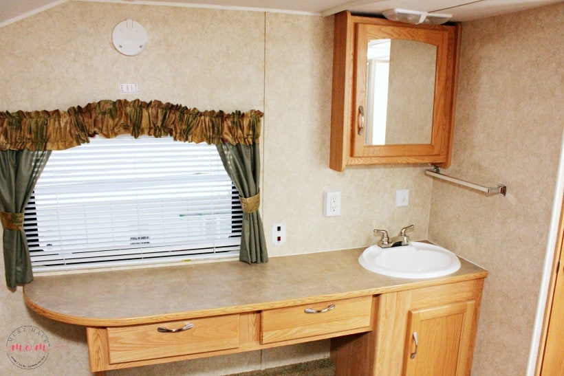 Camper bathroom sink before