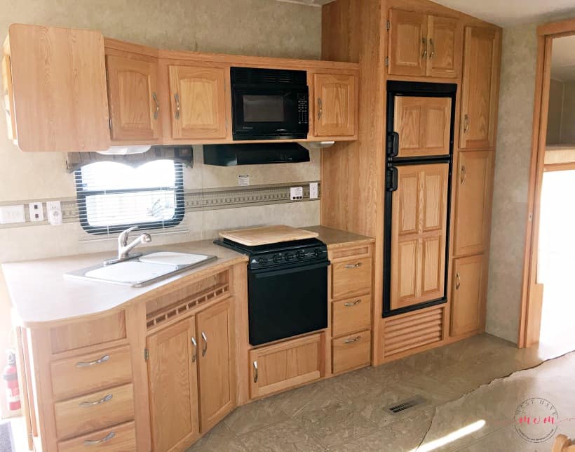 RV kitchen before makeover