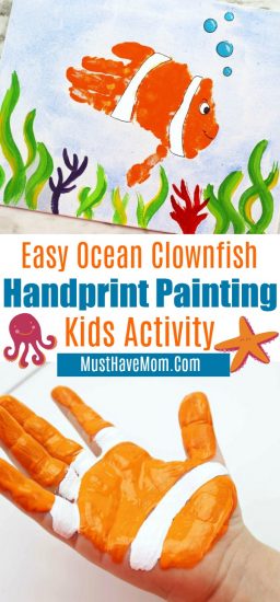 Ocean Clownfish Handprint Art Project - Must Have Mom