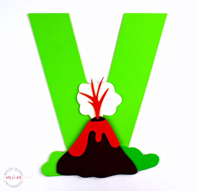 v is for volcano clipart