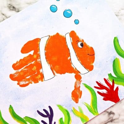 Ocean Clownfish Handprint Art Project