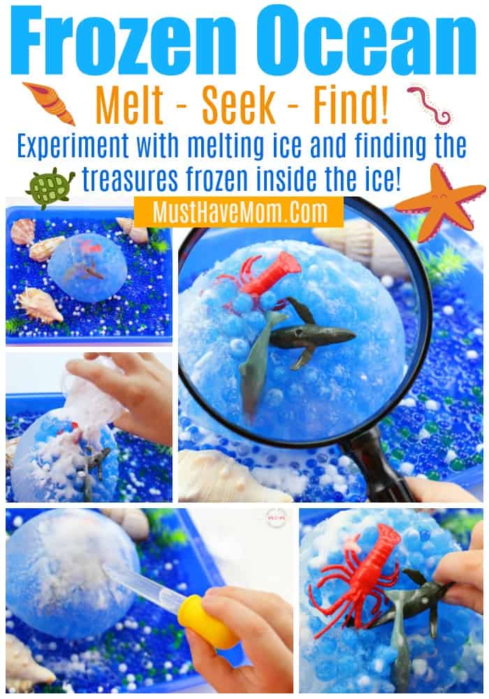 Frozen ocean sensory bin activities