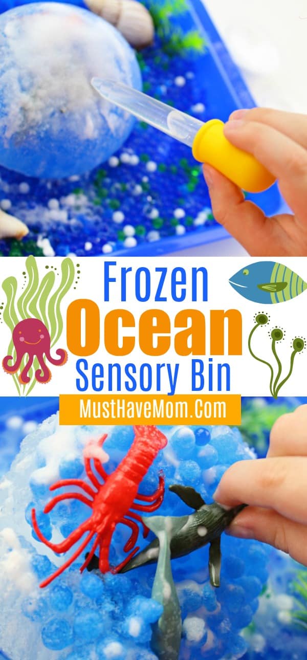 Frozen ocean sensory bin