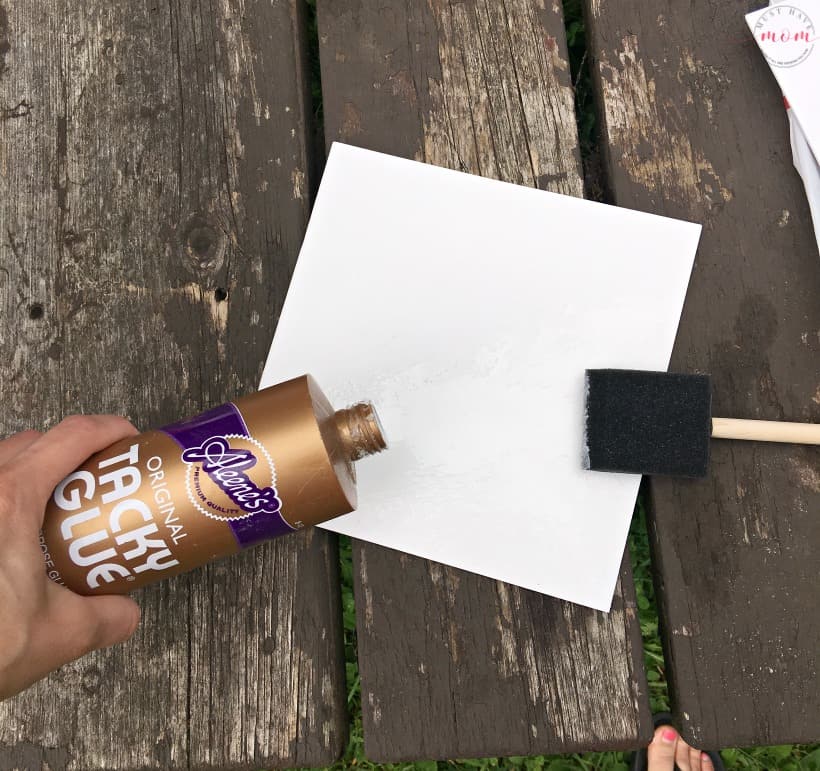 gluing sand to paper