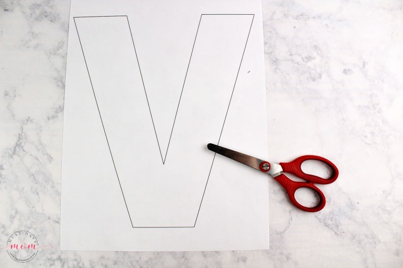 letter V printable template