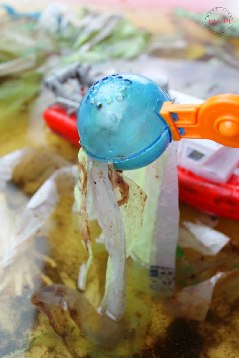 cleaning up plastic from water