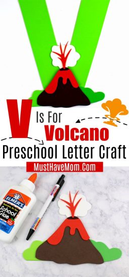 preschool letter craft V is for Volcano - Must Have Mom