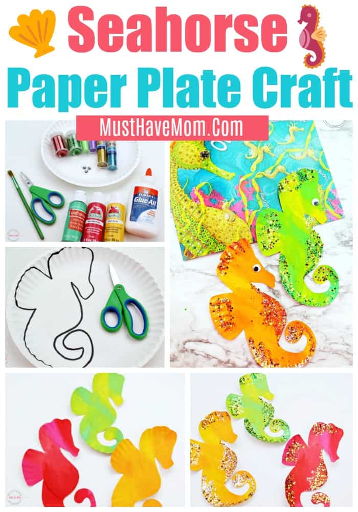 Seahorse paper plate craft