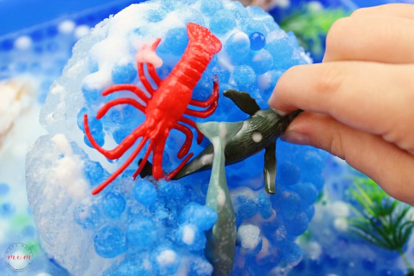 frozen sea creatures sensory bin