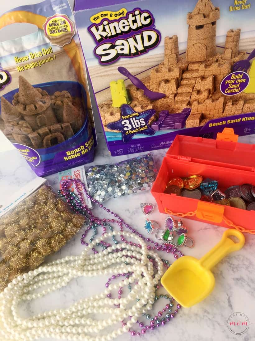 DIY Treasure Chest & Kinetic Sand Sensory Bin Ideas • The Simple Parent