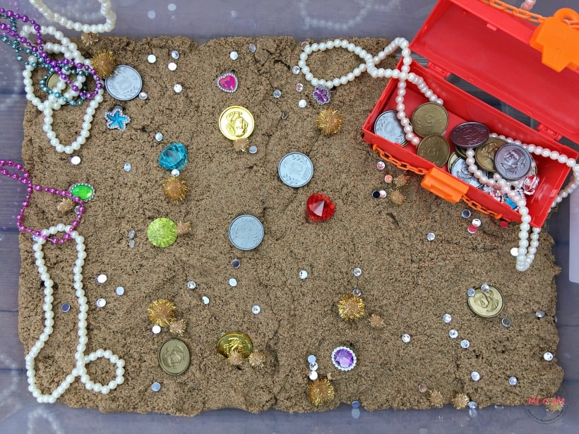 DIY Treasure Chest & Kinetic Sand Sensory Bin Ideas • The Simple