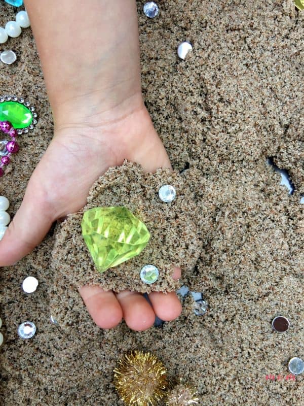 Pirate Treasure Hunt Sensory Bin with Sand! Must Have Mom