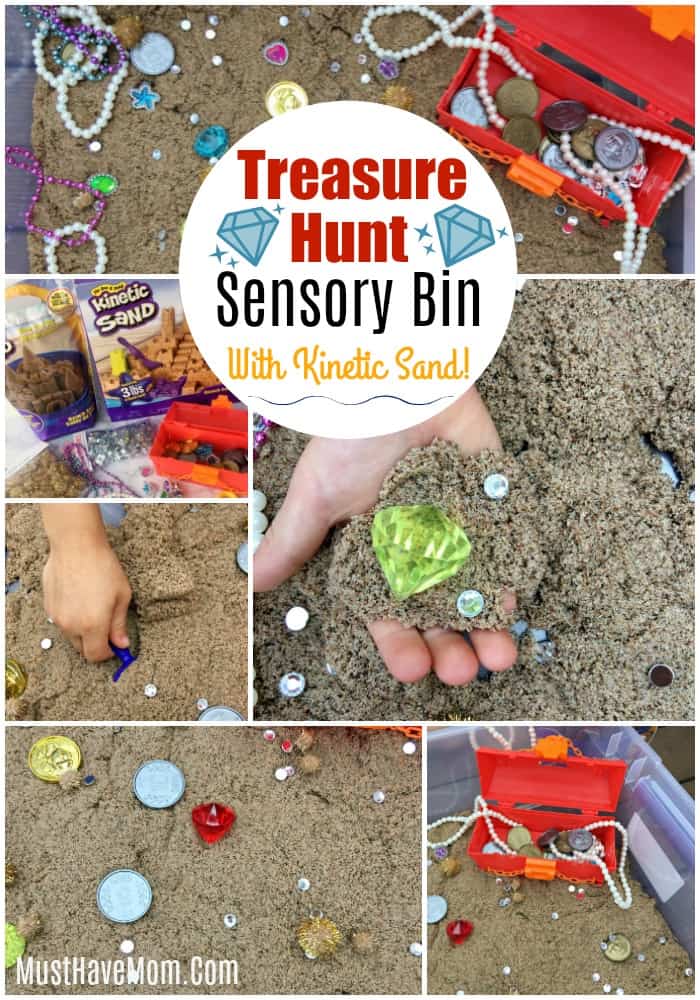 DIY Treasure Chest & Kinetic Sand Sensory Bin Ideas • The Simple Parent