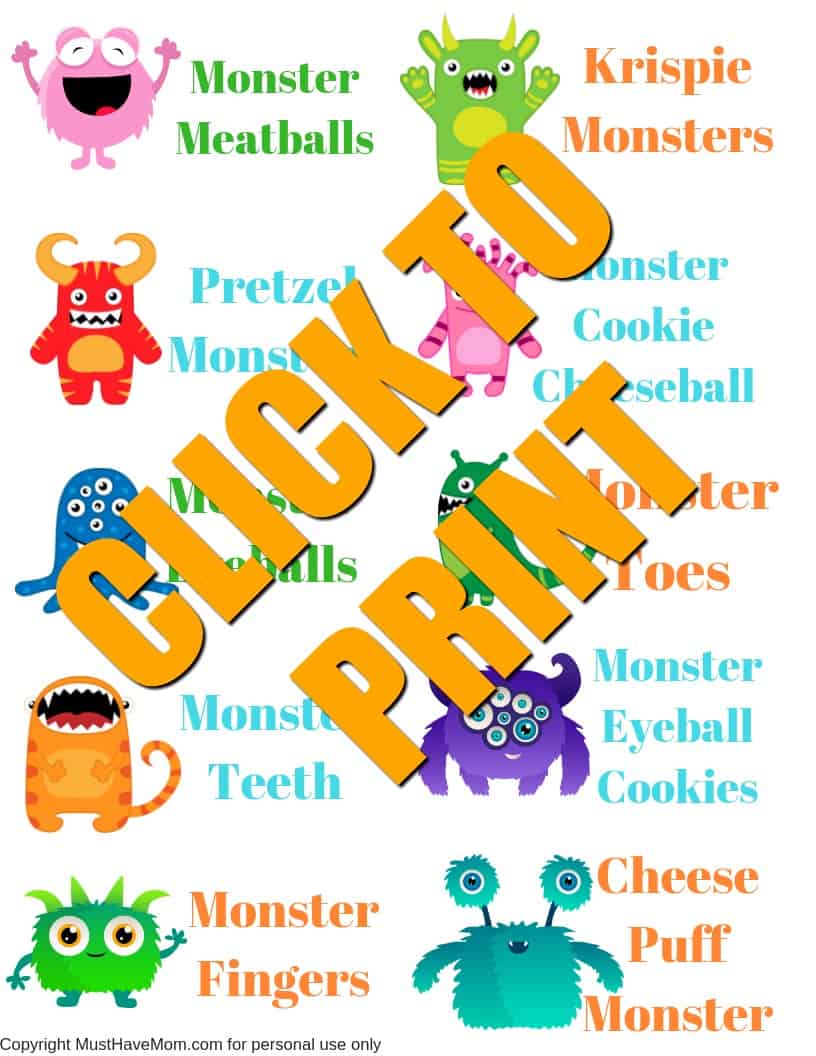monster party printables