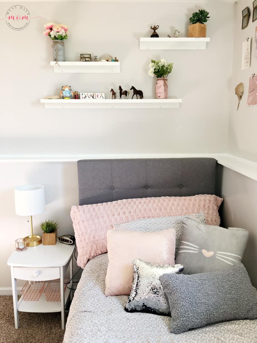 How To Diy A Blush And Gray Girls Bedroom Makeover Must