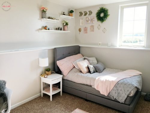 How To DIY a Blush and Gray Girls Bedroom Makeover - Must Have Mom