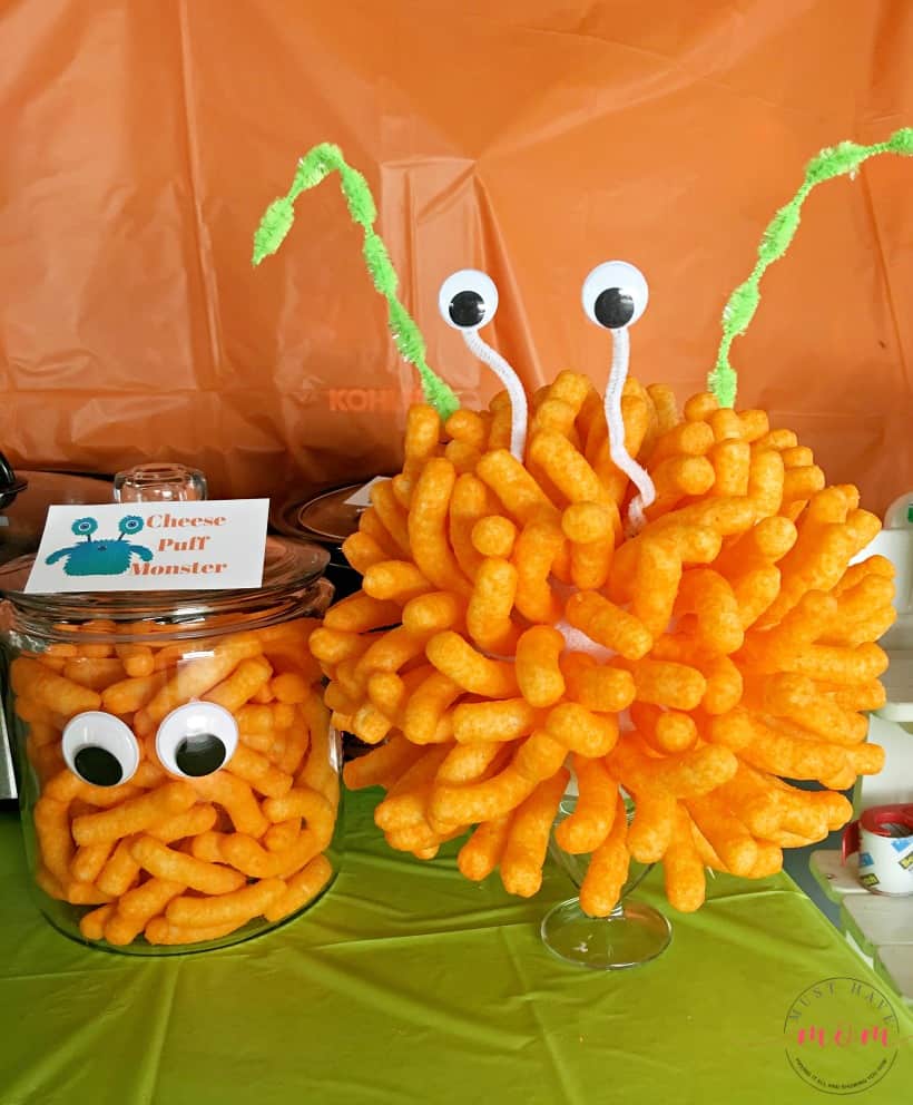 Cheese Puff Monster Party Food Idea