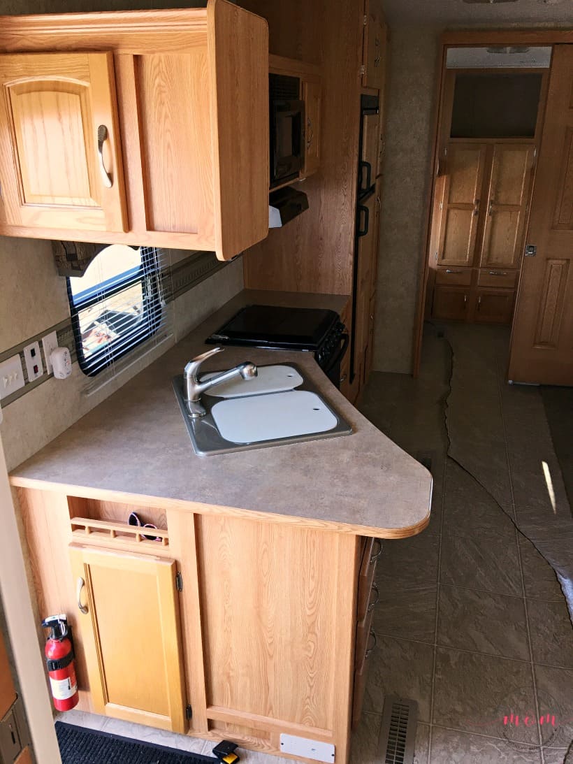 RV kitchen counters makeover before