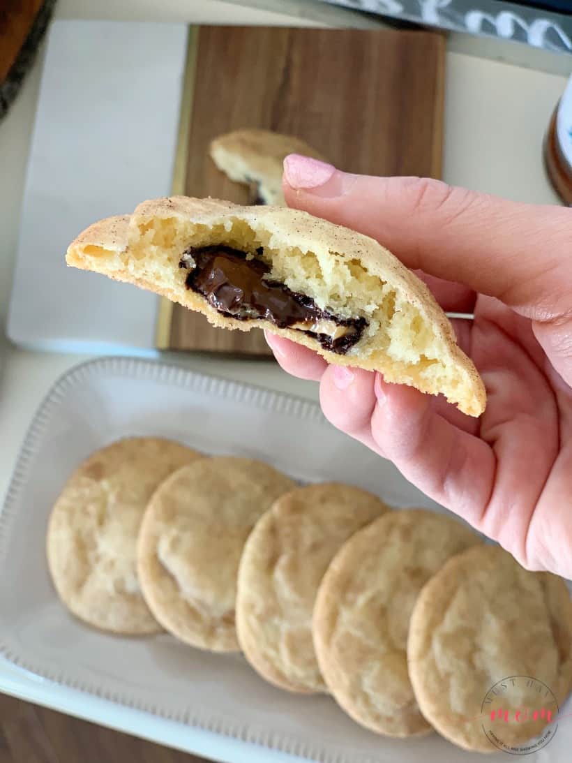 stuffed snickerdoodle cookie