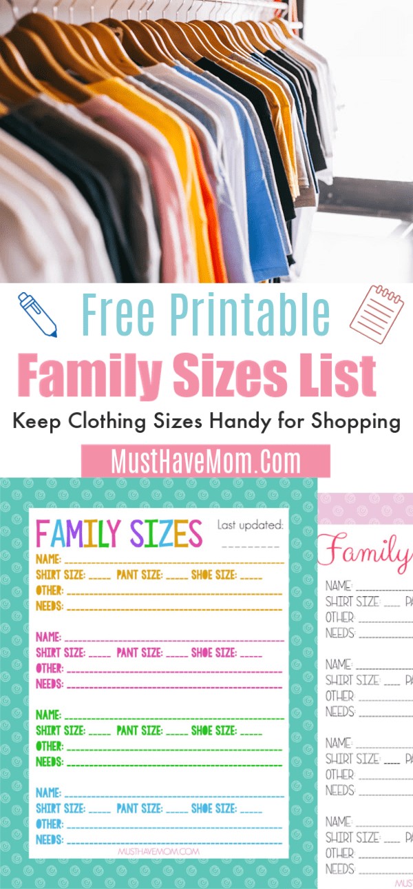 family clothing list printable