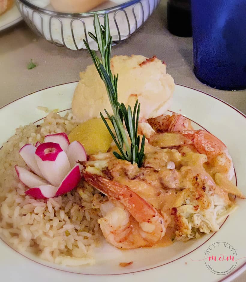 crab stuffed shrimp at Capri Fish House