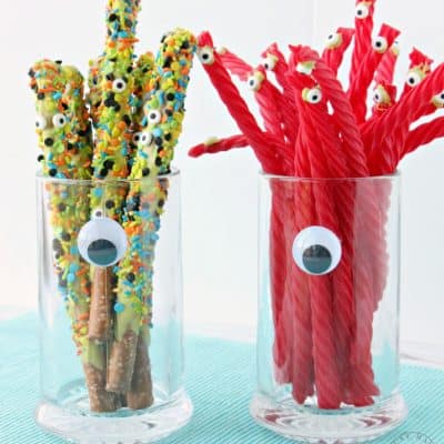 Chocolate Covered Pretzel Rods For Halloween