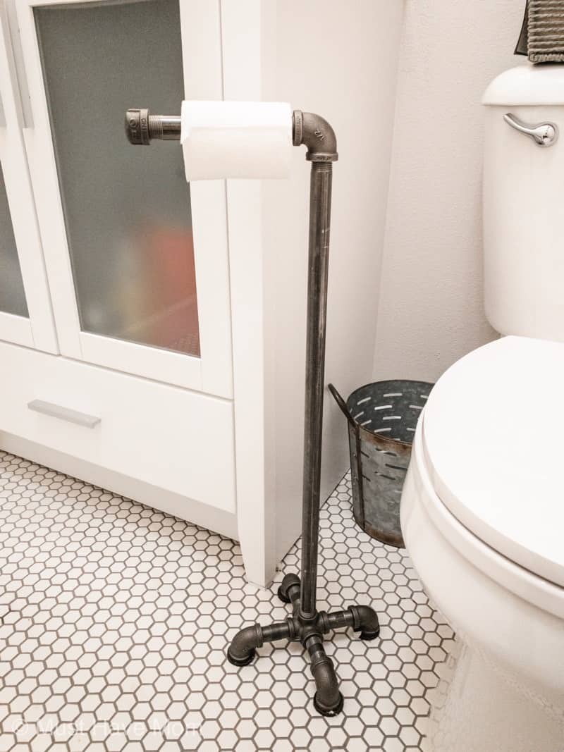 DIY Industrial Toilet Paper Holder for a boys bathroom