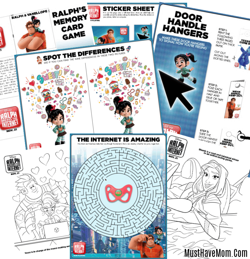 Ralph Breaks the Internet Free Printables, Food Ideas + Giveaway