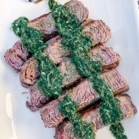 flank steak with chimichurri sauce