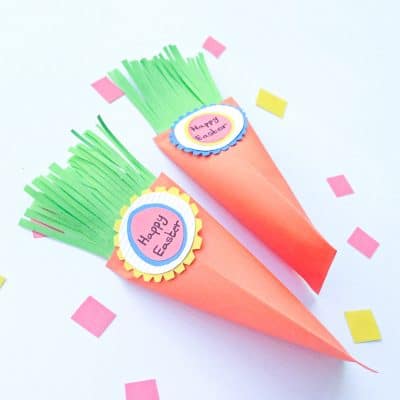 Easter Crafts For Kids | Carrot Treat Bags Paper Craft