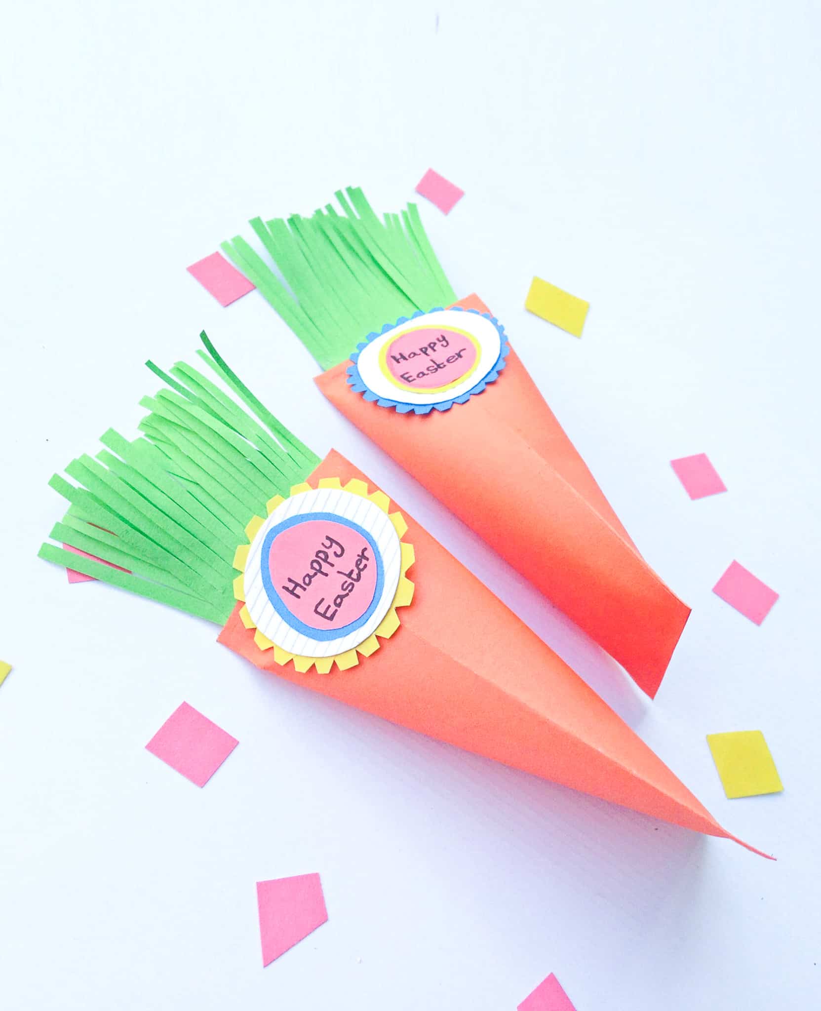 Easter Crafts For Kids | Carrot Treat Bags Paper Craft