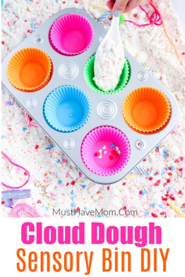 Cloud Dough Recipe + Cupcake Sensory Bin - Must Have Mom