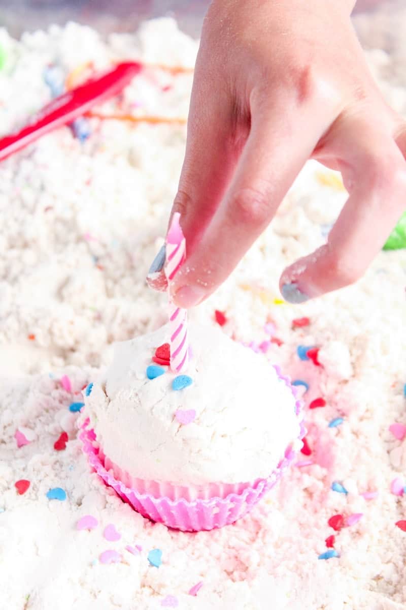 cupcake sensory bin