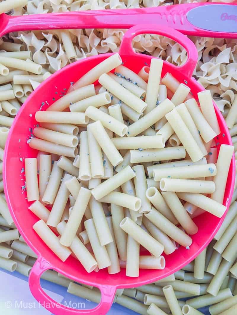 pasta sensory play