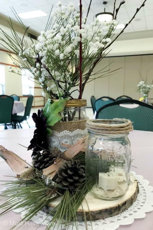 woodland themed baby shower centerpieces