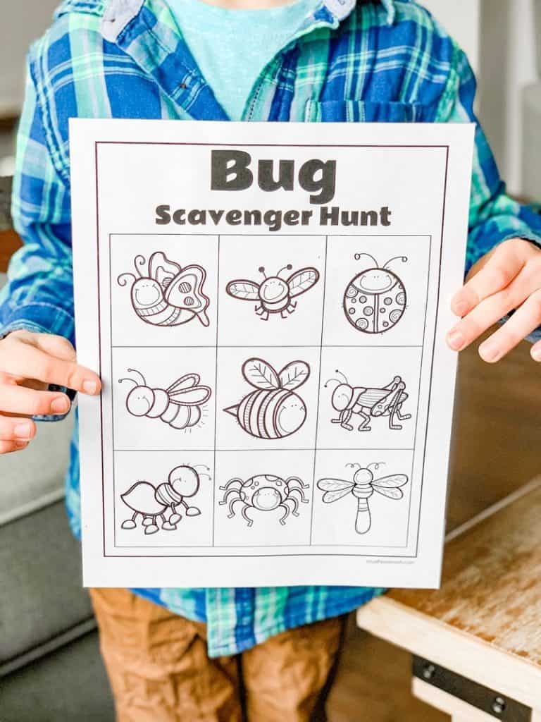 bug scavenger hunt printable