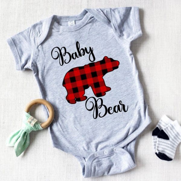 Buffalo Check Baby Bear Onesie - Must Have Mom