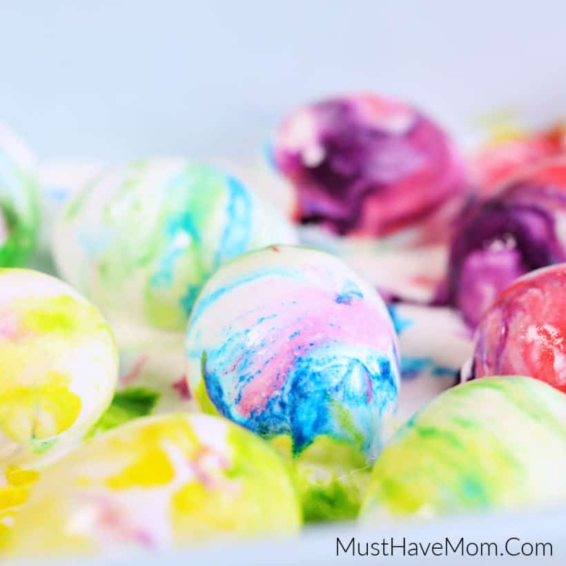 how to dye easter eggs with shaving cream