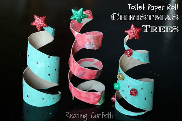 toilet paper roll xmas trees