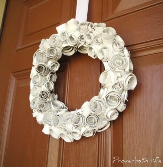 toilet paper roll wreath