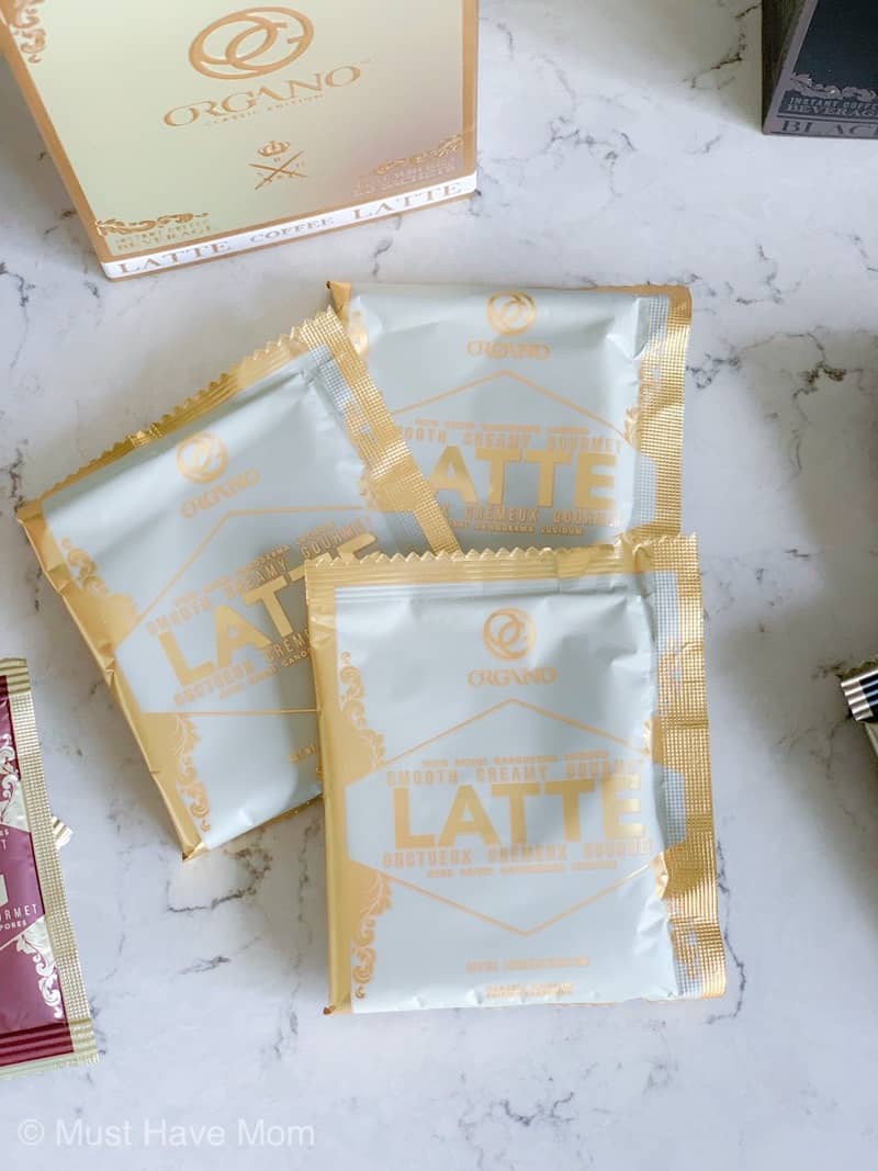 Organo latte coffee