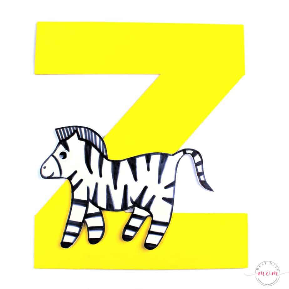 Letter Z Zebra Craft Template Lemonwho