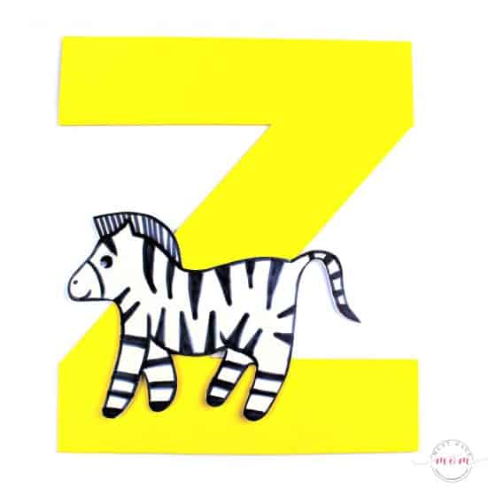 letter Z is for Zebra foam letter craft