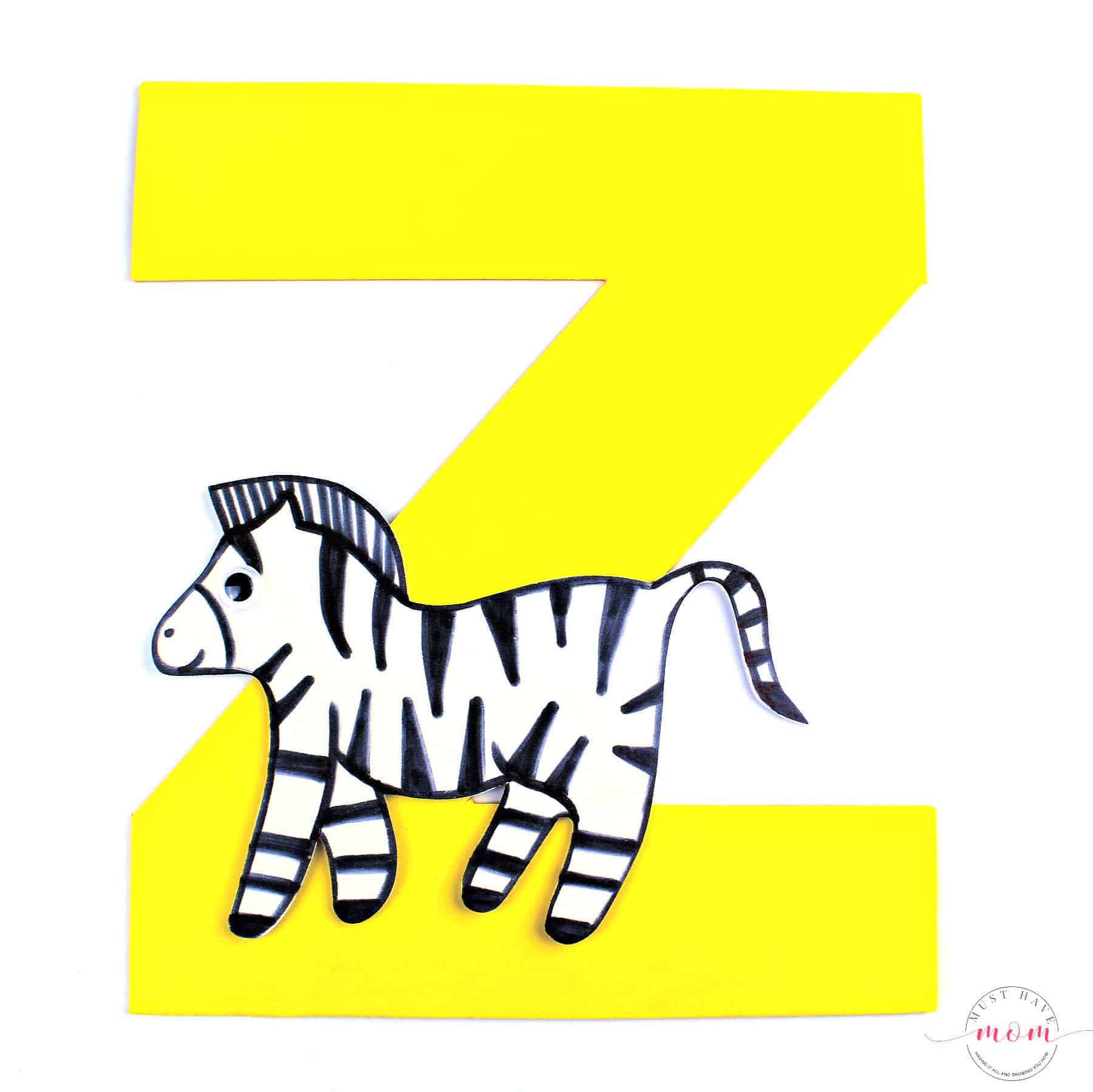 Letter Z Craft: Zebra E54