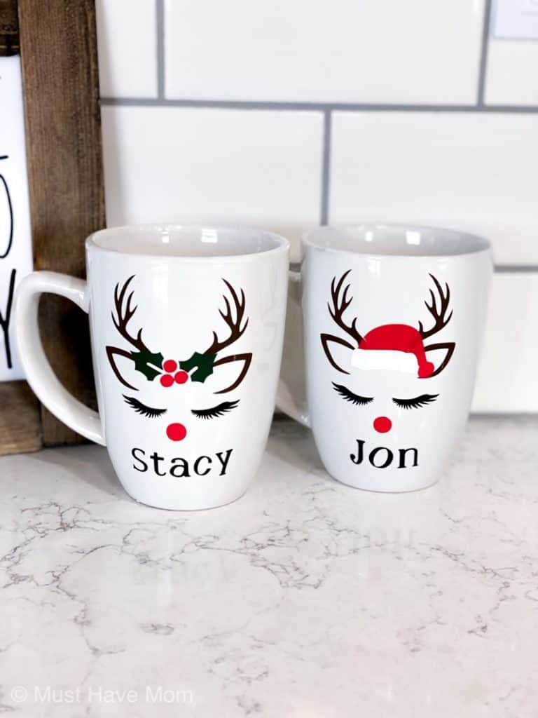 dollar tree DIY reindeer mugs