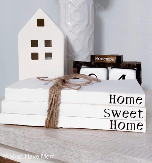 DIY Stacked Books Decor For Under $3! - Must Have Mom