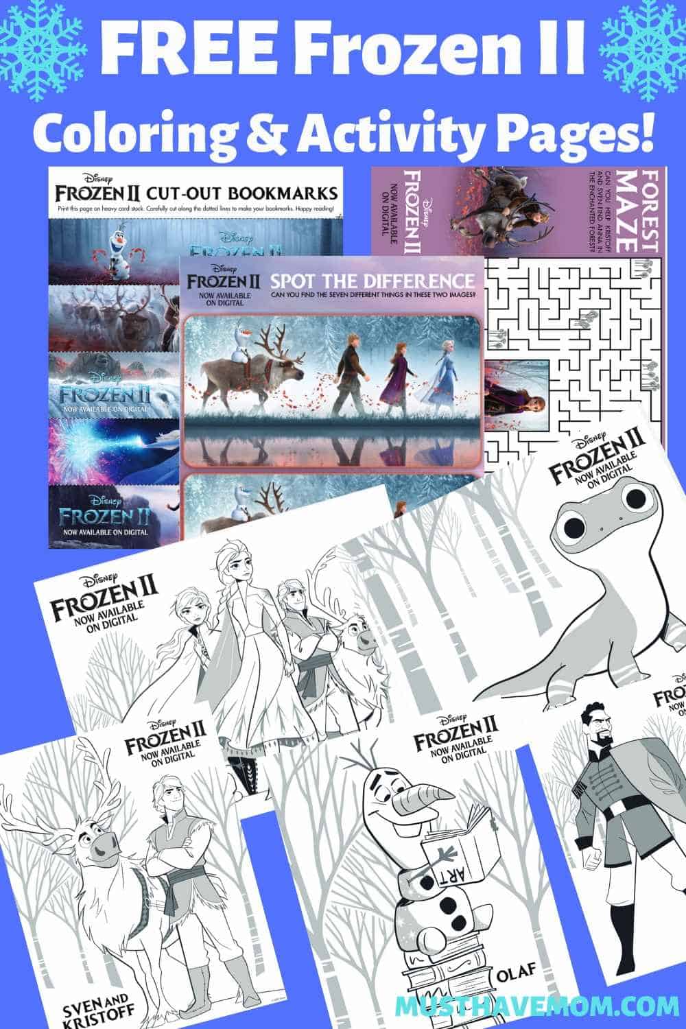 FREE Frozen 2 Coloring Pages + Activity Sheets {Printable}