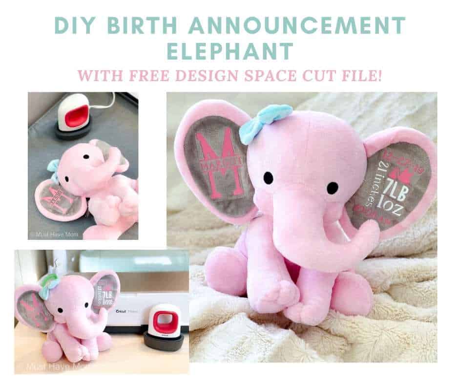 Download Cricut Birth Announcement Elephant With Free Design Space Cut File Must Have Mom